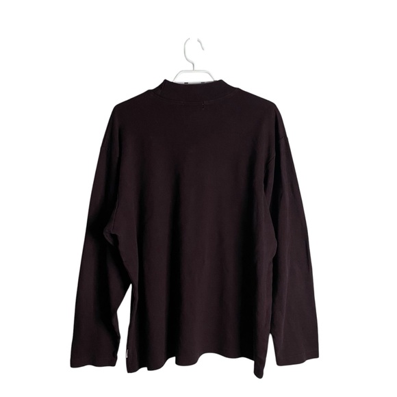 Pierre Cardin Men's Plum 100% Cotton Mock Neck Sweatshirt - Picture 7 of 7